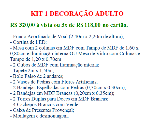 Kit 1 Adulto